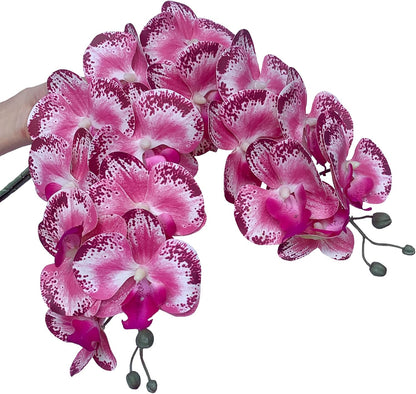32" Artificial Phalaenopsis Flowers 6 Pcs Artificial Orchid Flowers Stem Plants for Home Décor (6Pcs)
