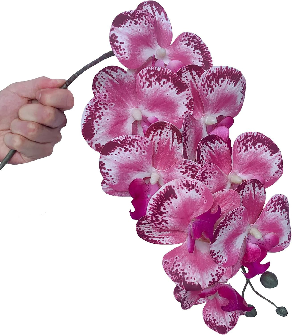 32" Artificial Phalaenopsis Flowers 6 Pcs Artificial Orchid Flowers Stem Plants for Home Décor (6Pcs)