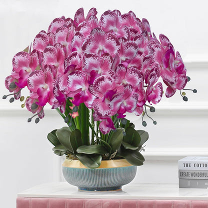 32" Artificial Phalaenopsis Flowers 6 Pcs Artificial Orchid Flowers Stem Plants for Home Décor (6Pcs)
