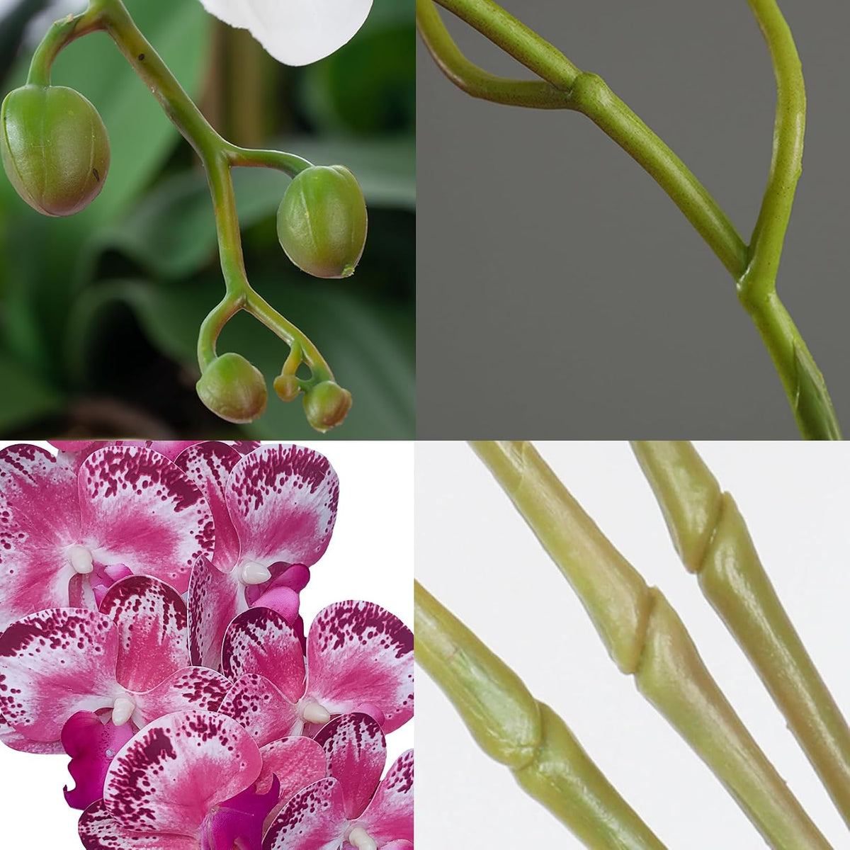 32" Artificial Phalaenopsis Flowers 6 Pcs Artificial Orchid Flowers Stem Plants for Home Décor (6Pcs)