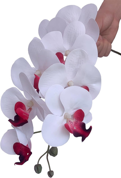 32" Artificial Phalaenopsis Flowers 6 Pcs Artificial Orchid Flowers Stem Plants for Home Décor (6Pcs)