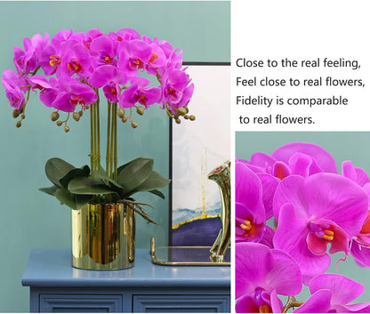 32" Artificial Phalaenopsis Flowers 6 Pcs Artificial Orchid Flowers Stem Plants for Home Décor (6Pcs)