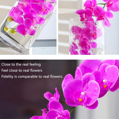 32" Artificial Phalaenopsis Flowers 6 Pcs Artificial Orchid Flowers Stem Plants for Home Décor (6Pcs)