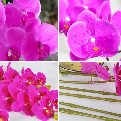 32" Artificial Phalaenopsis Flowers 6 Pcs Artificial Orchid Flowers Stem Plants for Home Décor (6Pcs)
