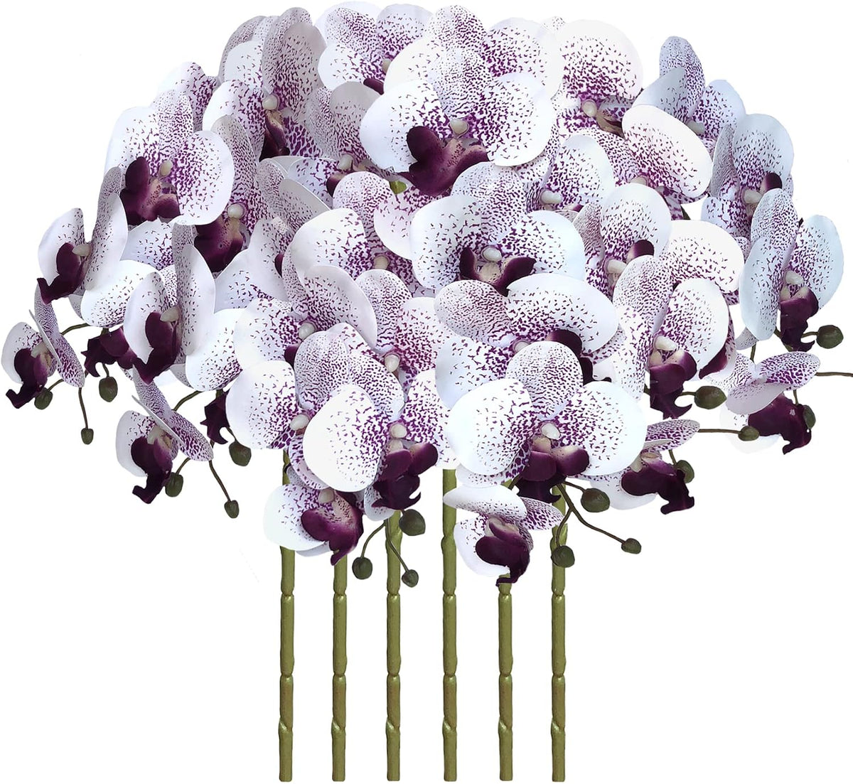 32" Artificial Phalaenopsis Flowers 6 Pcs Artificial Orchid Flowers Stem Plants for Home Décor (6Pcs)