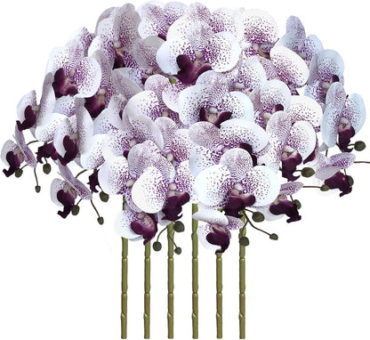 32" Artificial Phalaenopsis Flowers 6 Pcs Artificial Orchid Flowers Stem Plants for Home Décor (6Pcs)
