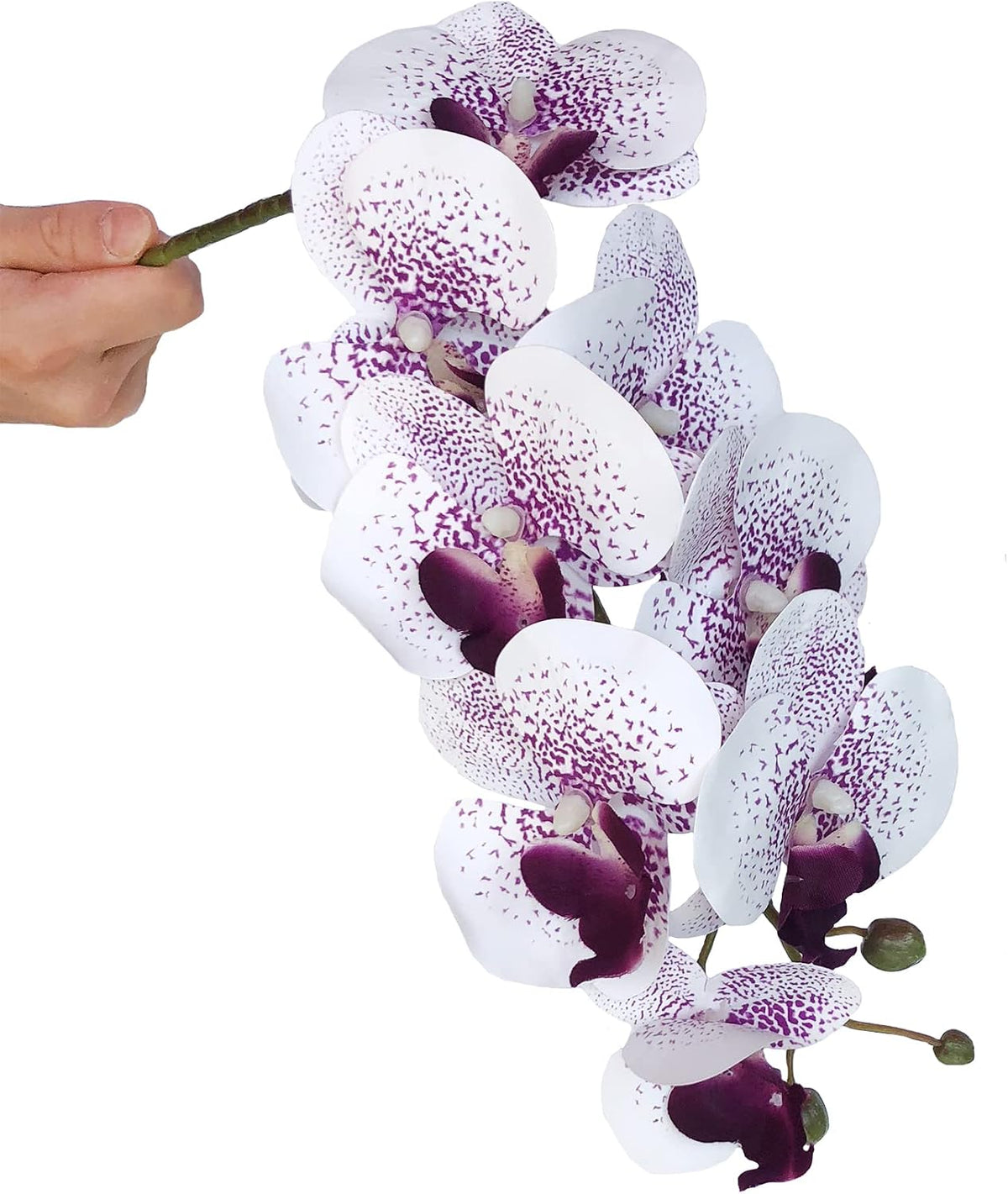 32" Artificial Phalaenopsis Flowers 6 Pcs Artificial Orchid Flowers Stem Plants for Home Décor (6Pcs)