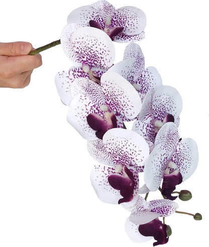 32" Artificial Phalaenopsis Flowers 6 Pcs Artificial Orchid Flowers Stem Plants for Home Décor (6Pcs)