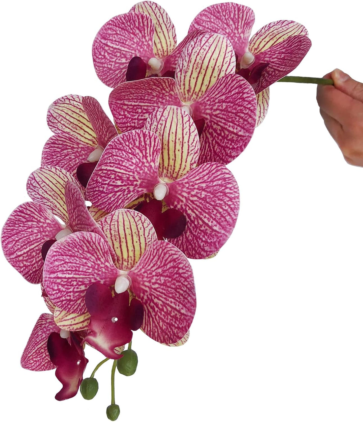 32" Artificial Phalaenopsis Flowers 6 Pcs Artificial Orchid Flowers Stem Plants for Home Décor (6Pcs)
