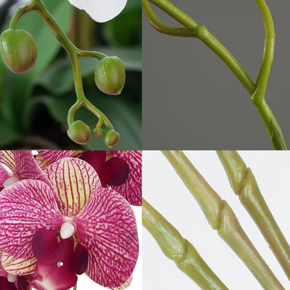 32" Artificial Phalaenopsis Flowers 6 Pcs Artificial Orchid Flowers Stem Plants for Home Décor (6Pcs)