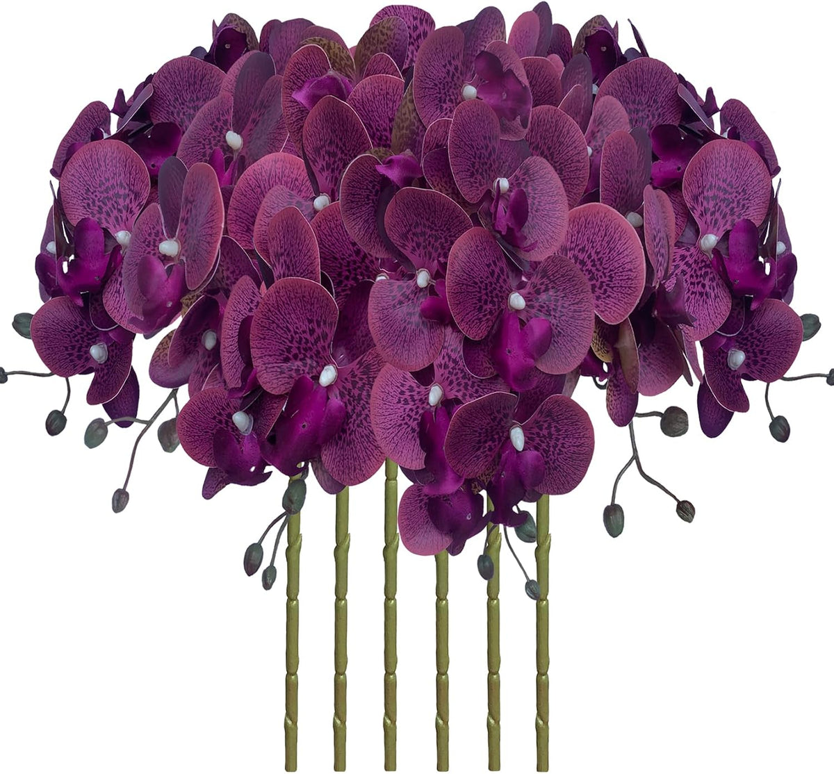 32" Artificial Phalaenopsis Flowers 6 Pcs Artificial Orchid Flowers Stem Plants for Home Décor (6Pcs)