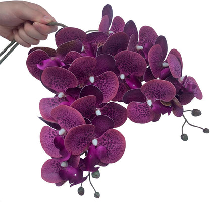 32" Artificial Phalaenopsis Flowers 6 Pcs Artificial Orchid Flowers Stem Plants for Home Décor (6Pcs)
