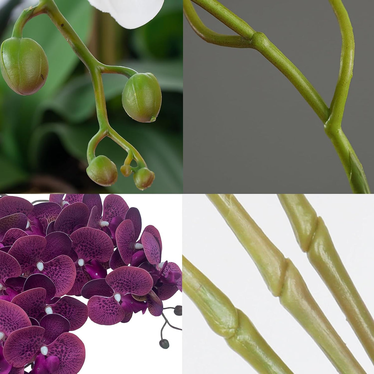 32" Artificial Phalaenopsis Flowers 6 Pcs Artificial Orchid Flowers Stem Plants for Home Décor (6Pcs)