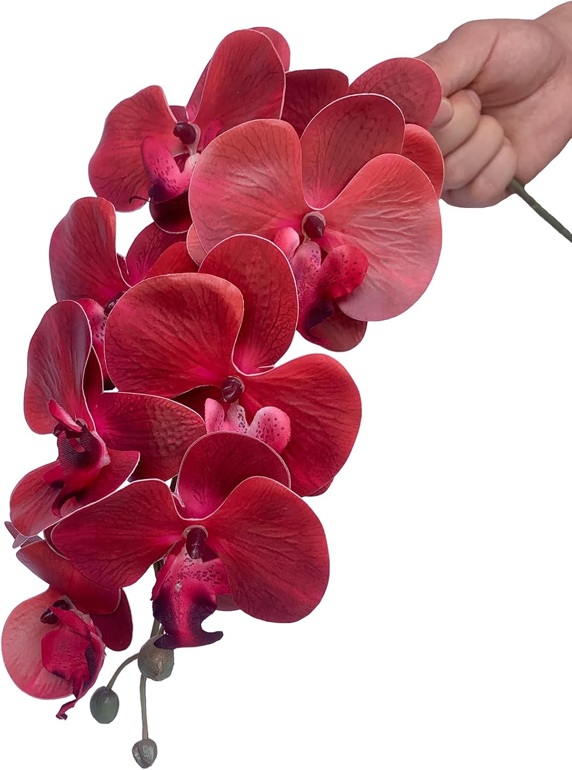 32" Artificial Phalaenopsis Flowers 6 Pcs Artificial Orchid Flowers Stem Plants for Home Décor (6Pcs)