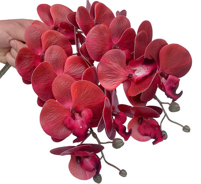 32" Artificial Phalaenopsis Flowers 6 Pcs Artificial Orchid Flowers Stem Plants for Home Décor (6Pcs)