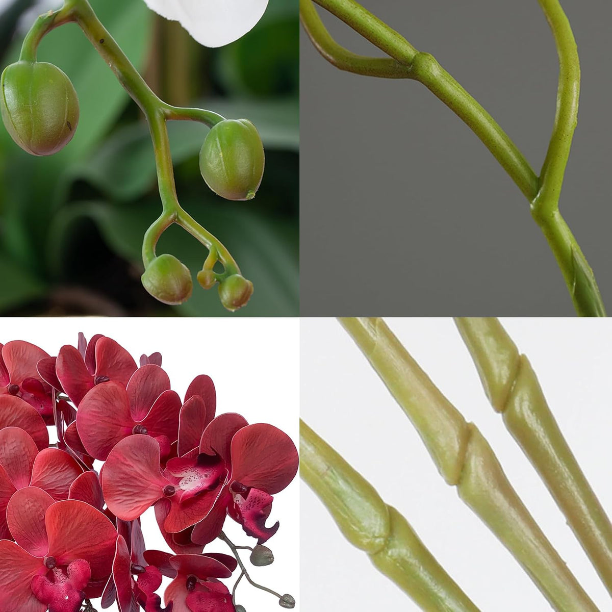 32" Artificial Phalaenopsis Flowers 6 Pcs Artificial Orchid Flowers Stem Plants for Home Décor (6Pcs)