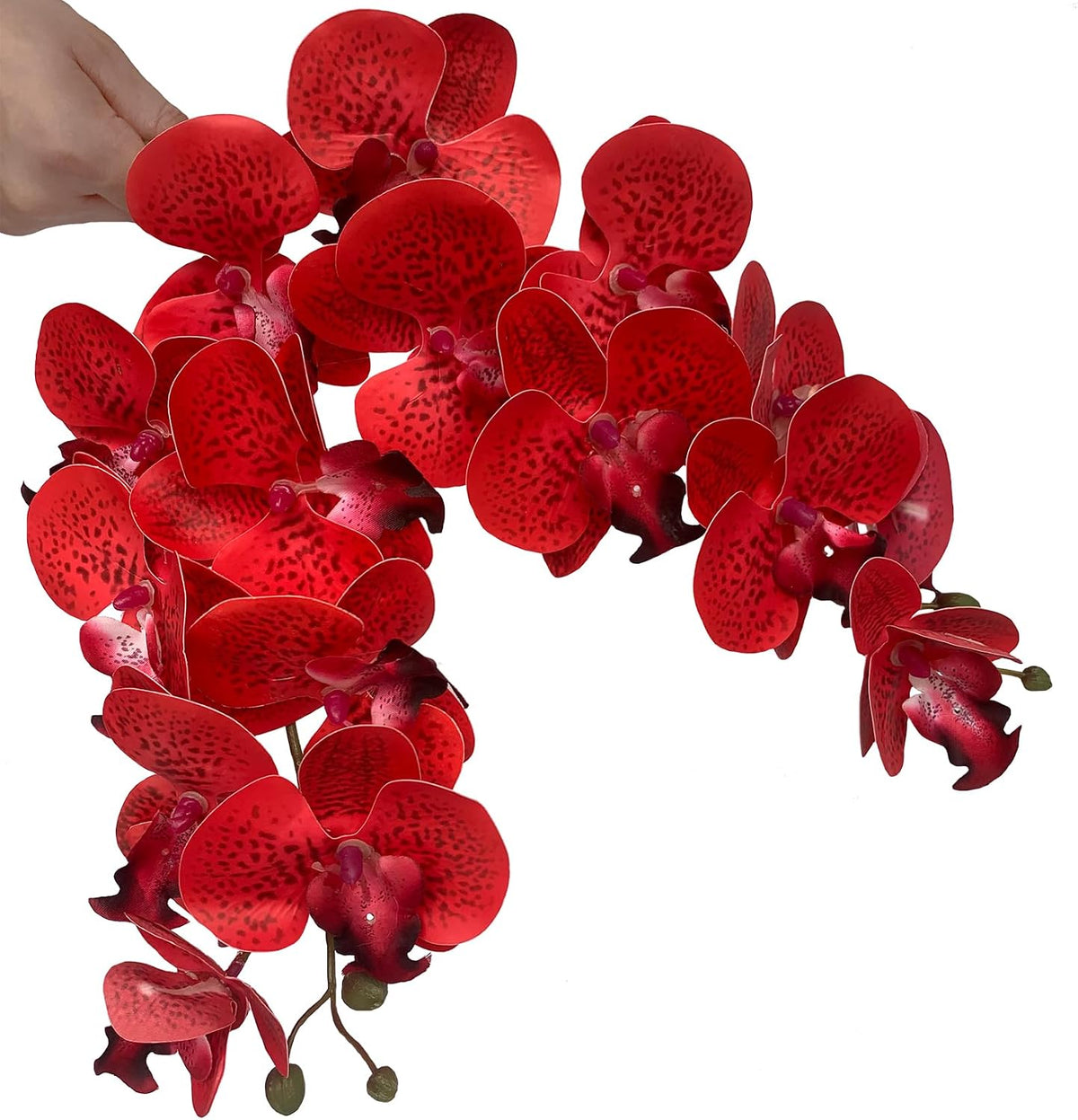 32" Artificial Phalaenopsis Flowers 6 Pcs Artificial Orchid Flowers Stem Plants for Home Décor (6Pcs)