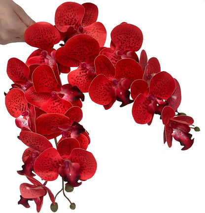 32" Artificial Phalaenopsis Flowers 6 Pcs Artificial Orchid Flowers Stem Plants for Home Décor (6Pcs)