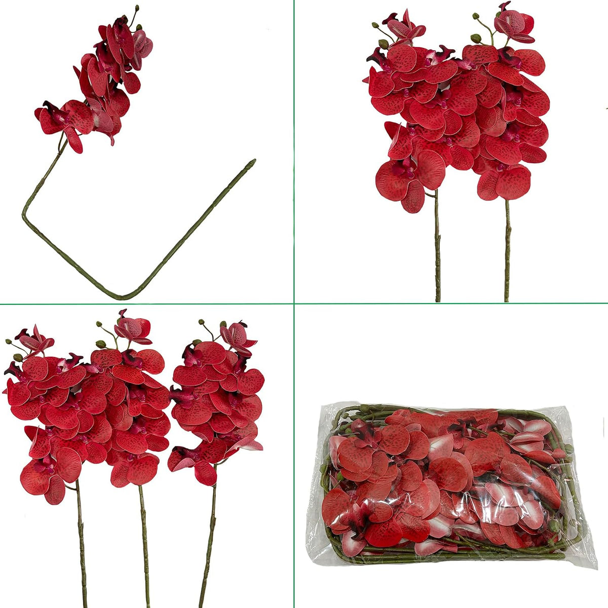 32" Artificial Phalaenopsis Flowers 6 Pcs Artificial Orchid Flowers Stem Plants for Home Décor (6Pcs)