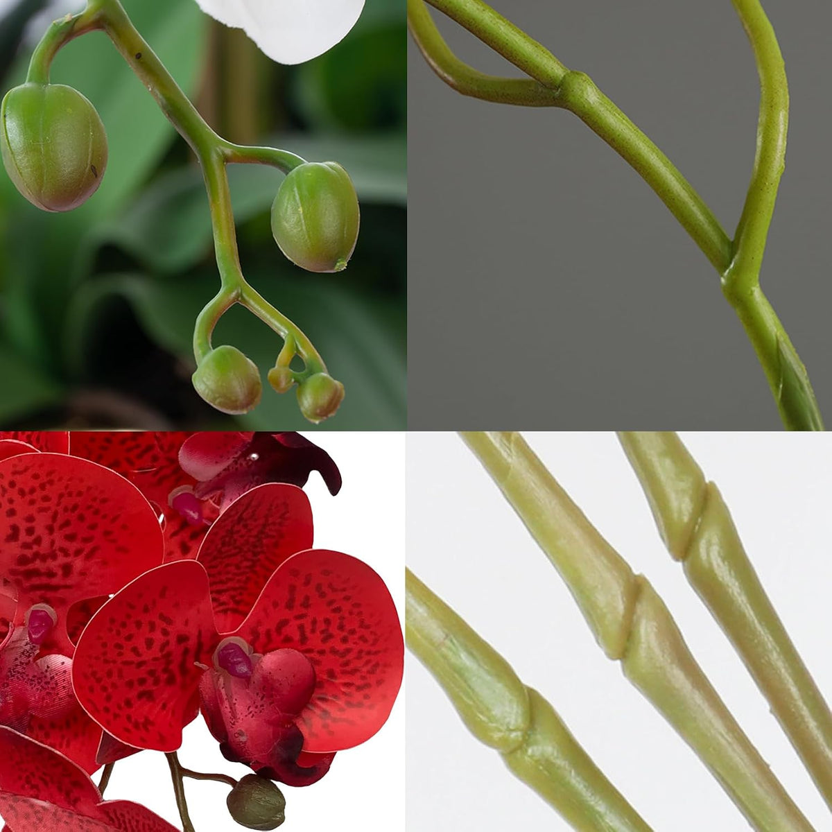 32" Artificial Phalaenopsis Flowers 6 Pcs Artificial Orchid Flowers Stem Plants for Home Décor (6Pcs)