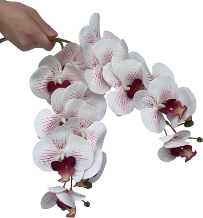 32" Artificial Phalaenopsis Flowers 6 Pcs Artificial Orchid Flowers Stem Plants for Home Décor (6Pcs)
