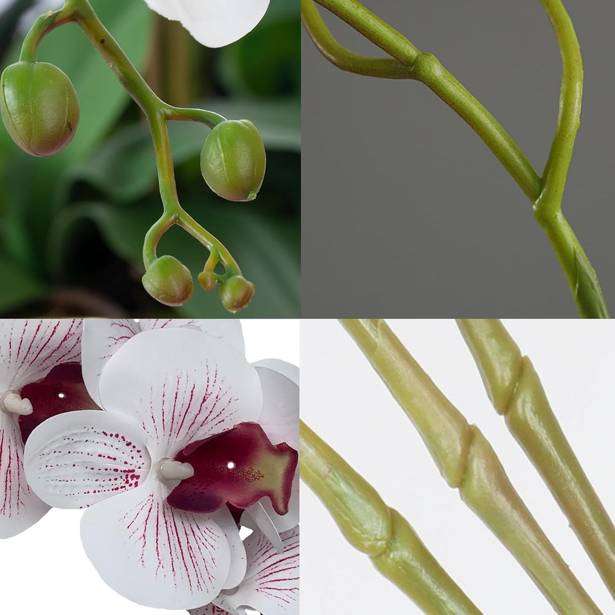 32" Artificial Phalaenopsis Flowers 6 Pcs Artificial Orchid Flowers Stem Plants for Home Décor (6Pcs)