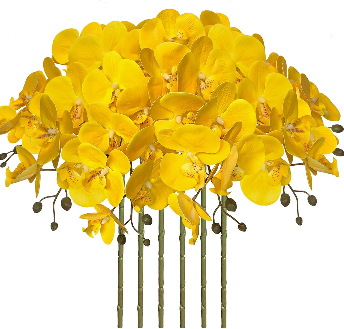 32" Artificial Phalaenopsis Flowers 6 Pcs Artificial Orchid Flowers Stem Plants for Home Décor (6Pcs)