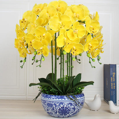 32" Artificial Phalaenopsis Flowers 6 Pcs Artificial Orchid Flowers Stem Plants for Home Décor (6Pcs)