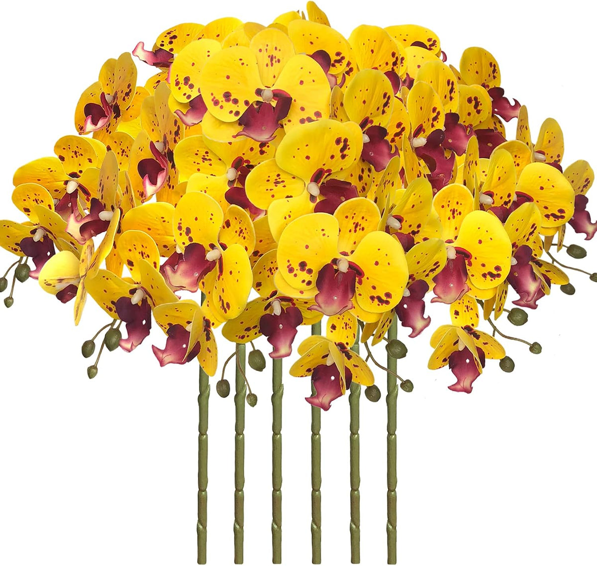 32" Artificial Phalaenopsis Flowers 6 Pcs Artificial Orchid Flowers Stem Plants for Home Décor (6Pcs)