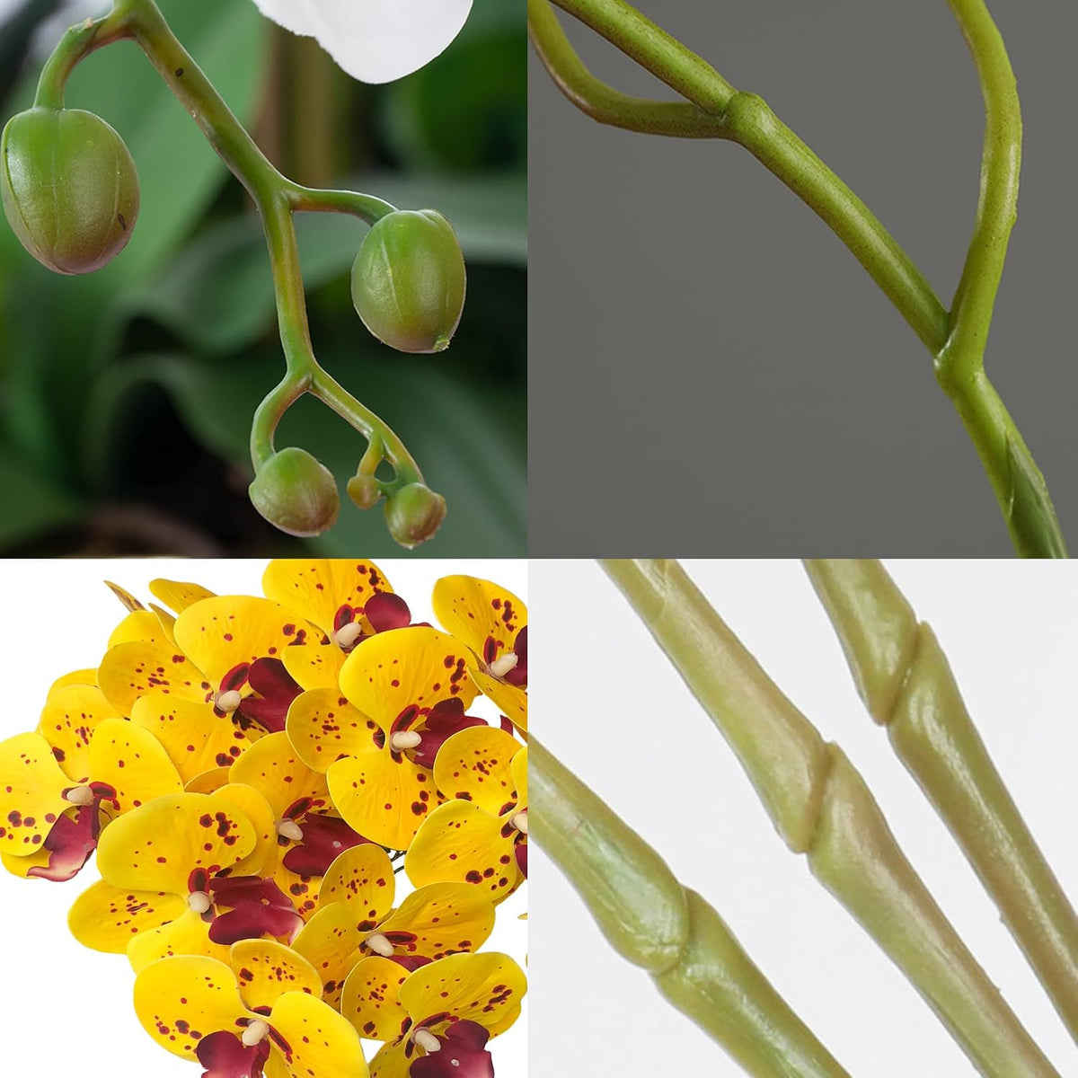 32" Artificial Phalaenopsis Flowers 6 Pcs Artificial Orchid Flowers Stem Plants for Home Décor (6Pcs)