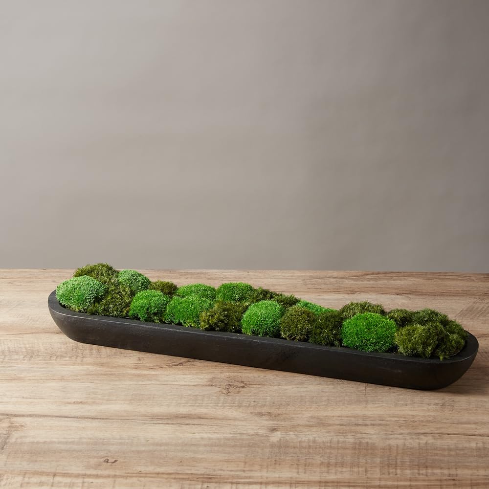 Preserved Pole Moss Pillow Bun Cushion Natural Green Decorative Real Natural Green DIY Kit Terrariums Gardenning Art Wall Decor Florist Decor Easter Table Wedding(1.5 sq.ft, Green-B)