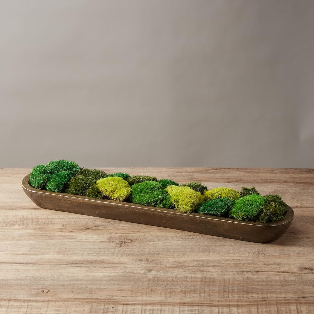 Preserved Pole Moss Pillow Bun Cushion Natural Green Decorative Real Natural Green DIY Kit Terrariums Gardenning Art Wall Decor Florist Decor Easter Table Wedding(1.5 sq.ft, Green-B)