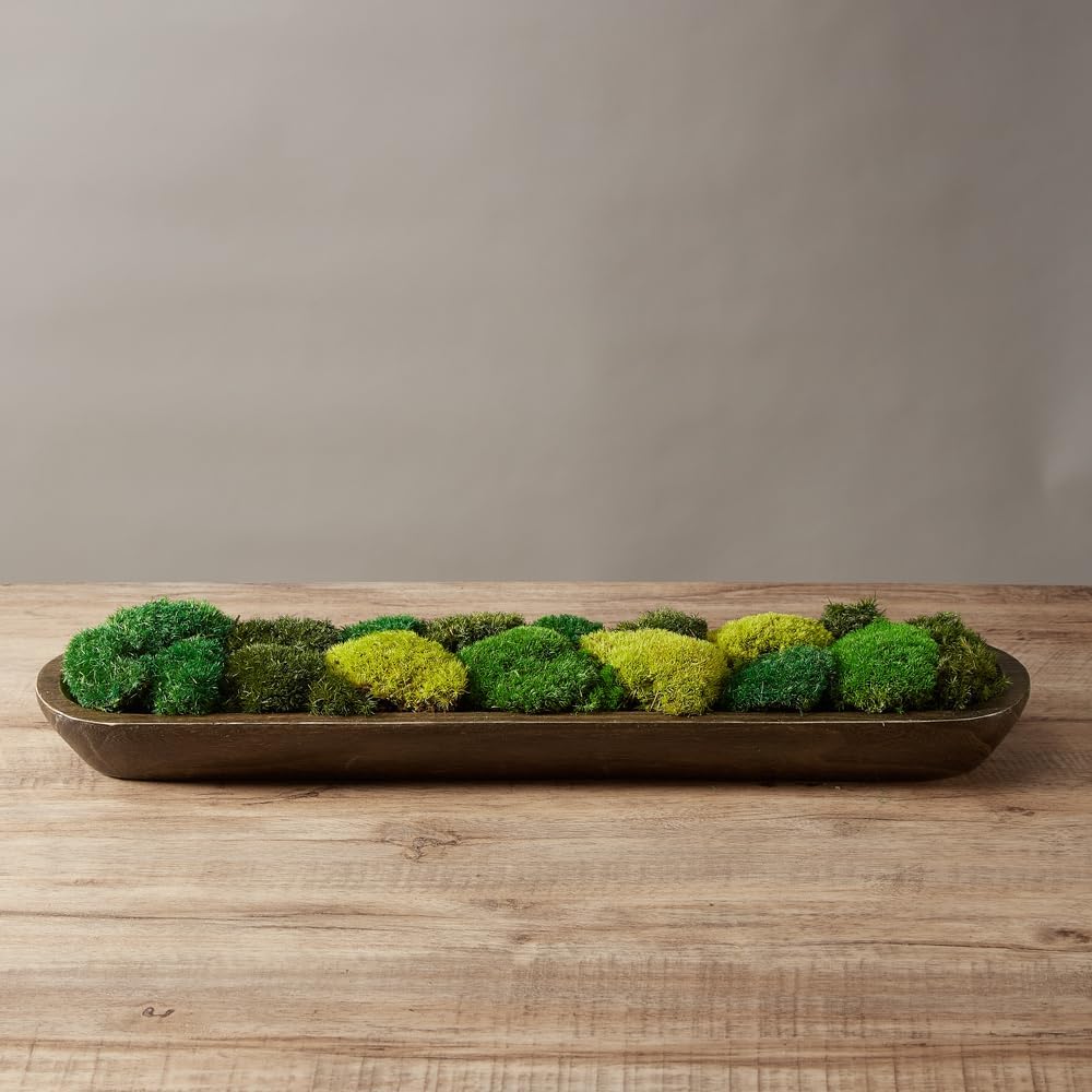 Preserved Pole Moss Pillow Bun Cushion Natural Green Decorative Real Natural Green DIY Kit Terrariums Gardenning Art Wall Decor Florist Decor Easter Table Wedding(1.5 sq.ft, Green-B)