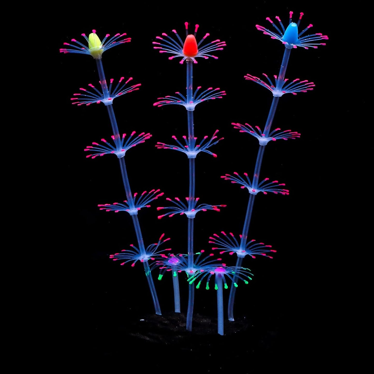 Strip Coral Plant Ornament Glowing Effect Silicone Artificial Decoration for Fish Tank, Aquarium Landscape - Green