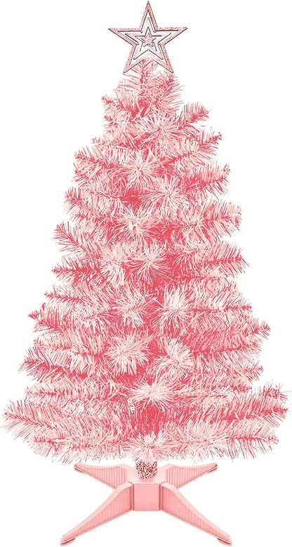3FT Premium Hinged Artificial Holiday Small Mini Christmas Tree for Tabletop,Home, Office, Indoor and Outdoor Holiday Decoration,Easy Assembly Metal Hinges & Foldable Base