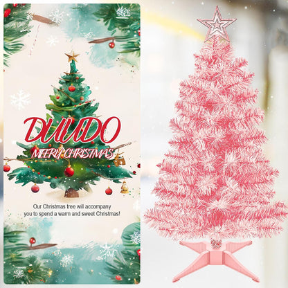 3FT Premium Hinged Artificial Holiday Small Mini Christmas Tree for Tabletop,Home, Office, Indoor and Outdoor Holiday Decoration,Easy Assembly Metal Hinges & Foldable Base