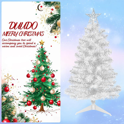 3FT Premium Hinged Artificial Holiday Small Mini Christmas Tree for Tabletop,Home, Office, Indoor and Outdoor Holiday Decoration,Easy Assembly Metal Hinges & Foldable Base