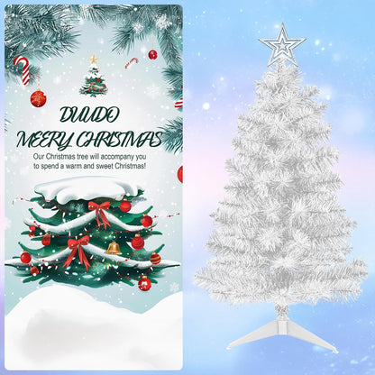 3FT Premium Hinged Artificial Holiday Small Mini Christmas Tree for Tabletop,Home, Office, Indoor and Outdoor Holiday Decoration,Easy Assembly Metal Hinges & Foldable Base