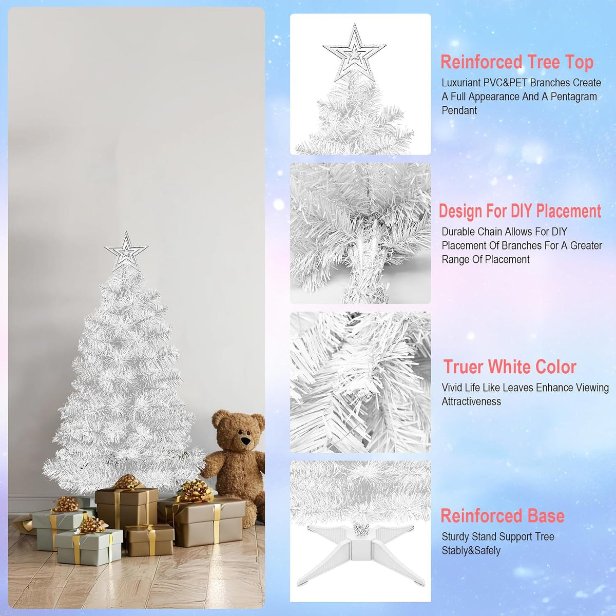 3FT Premium Hinged Artificial Holiday Small Mini Christmas Tree for Tabletop,Home, Office, Indoor and Outdoor Holiday Decoration,Easy Assembly Metal Hinges & Foldable Base