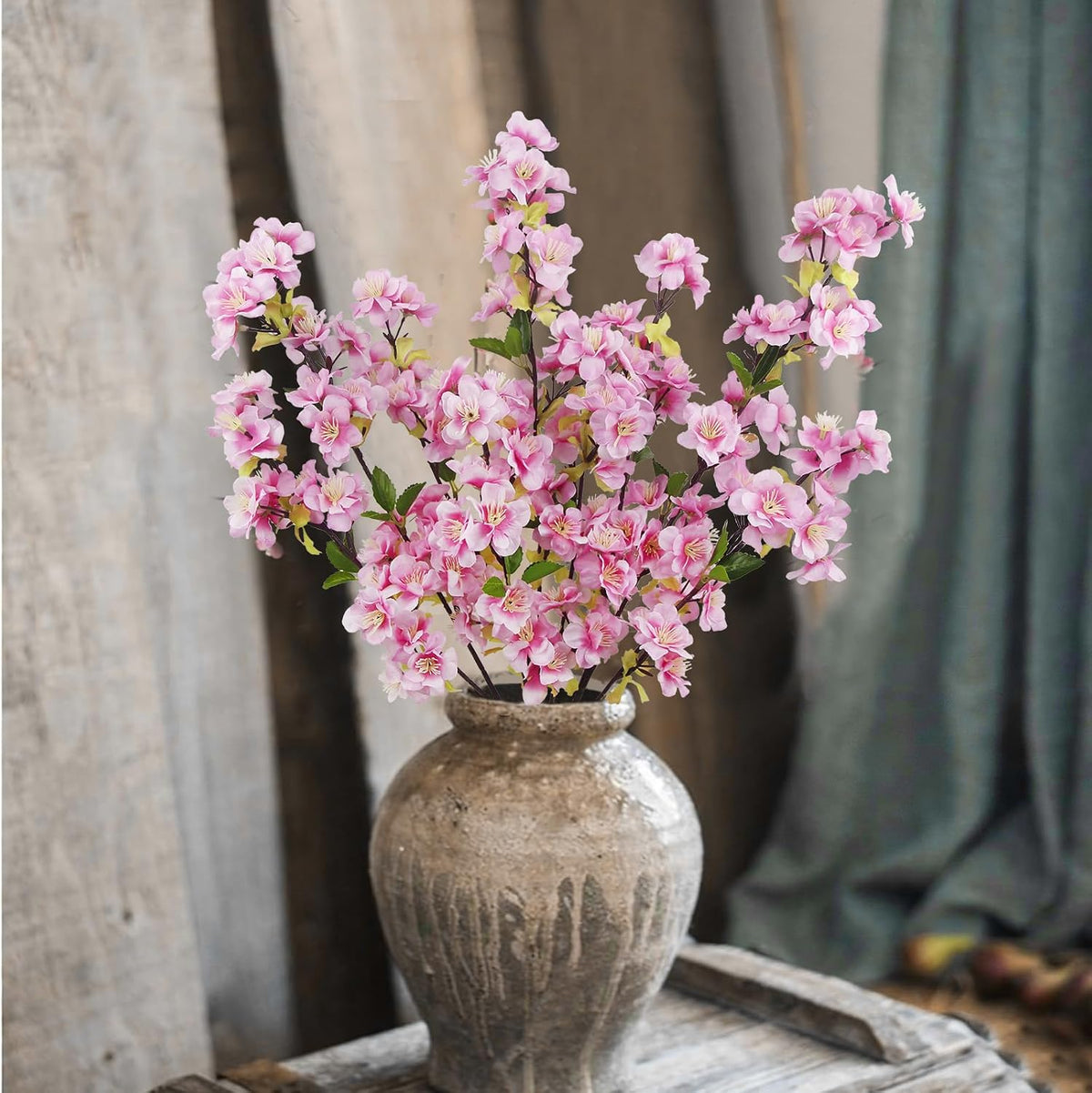 3 Pcs Cherry Blossom Branches for Vase Long Stems Artificial Flowers Spring Summer Decor White Faux Silk Cherry Blossom Branches for Home Wedding Party Table Centerpieces