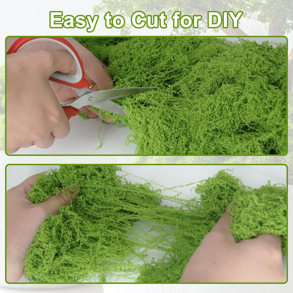 50g/1.76oz Fake Moss for Crafts, Light Green Plants Indoor, DIY Decorative Moss for Fairy Garden Floral Wedding Model Making Glass Containers Home