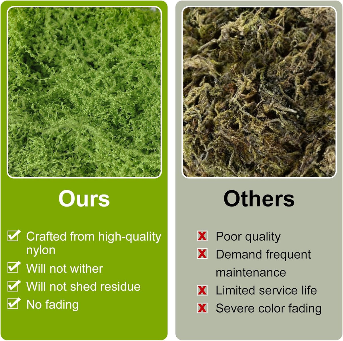 50g/1.76oz Fake Moss for Crafts, Light Green Plants Indoor, DIY Decorative Moss for Fairy Garden Floral Wedding Model Making Glass Containers Home