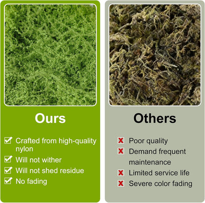 50g/1.76oz Fake Moss for Crafts, Light Green Plants Indoor, DIY Decorative Moss for Fairy Garden Floral Wedding Model Making Glass Containers Home