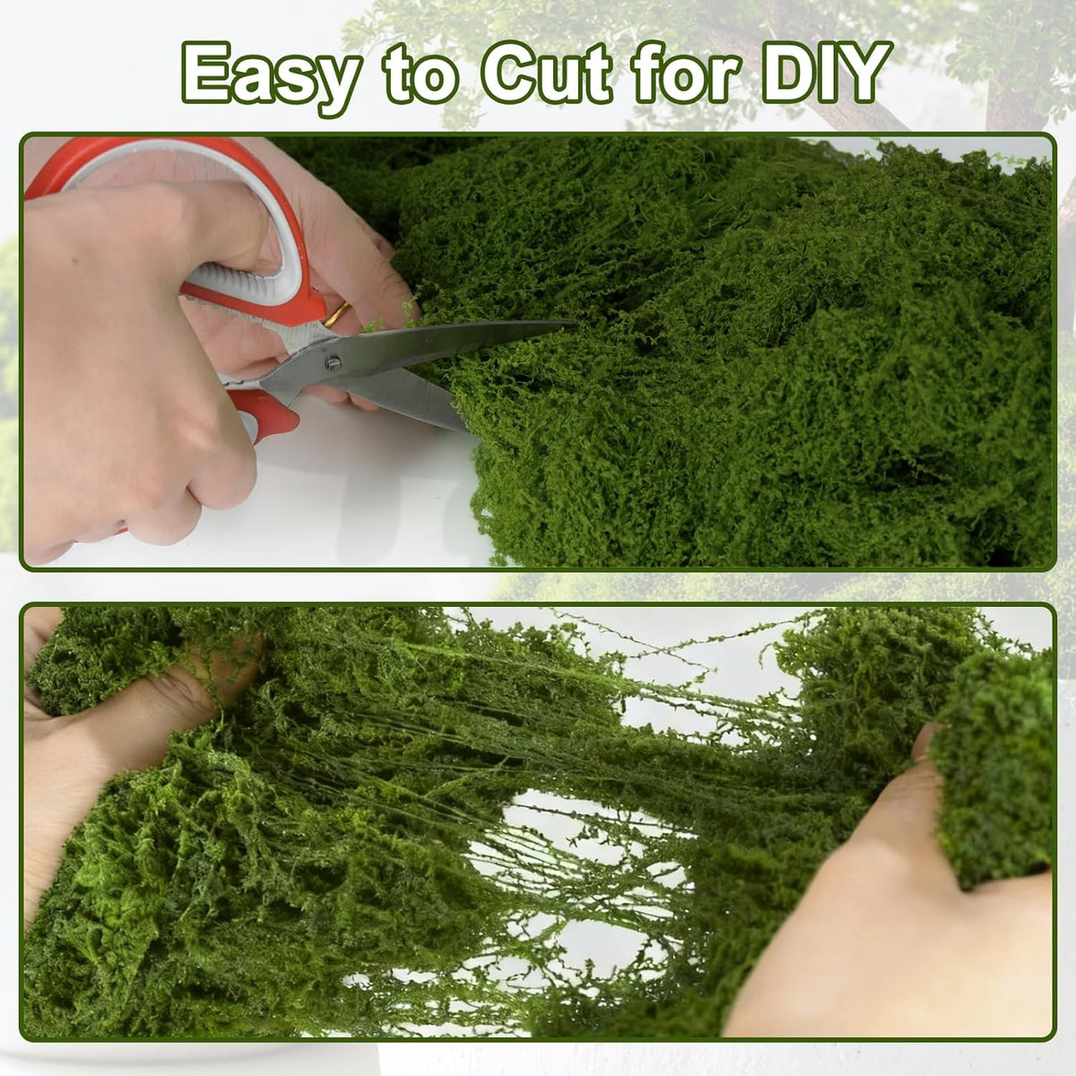 50g/1.76oz Fake Moss for Crafts, Light Green Plants Indoor, DIY Decorative Moss for Fairy Garden Floral Wedding Model Making Glass Containers Home
