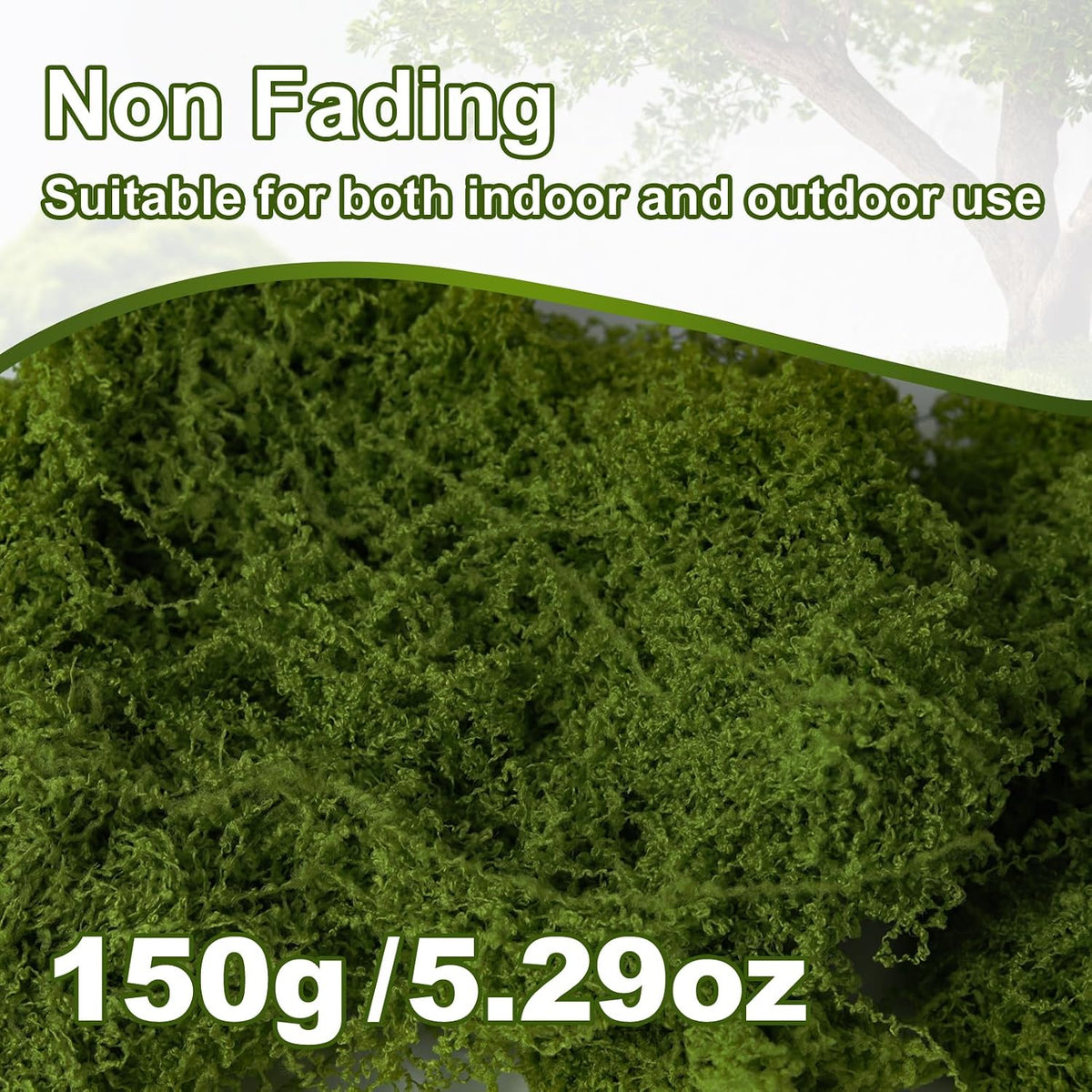 50g/1.76oz Fake Moss for Crafts, Light Green Plants Indoor, DIY Decorative Moss for Fairy Garden Floral Wedding Model Making Glass Containers Home