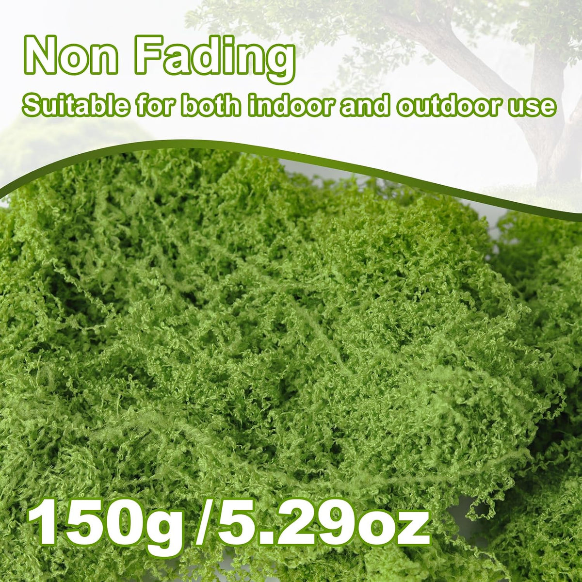 50g/1.76oz Fake Moss for Crafts, Light Green Plants Indoor, DIY Decorative Moss for Fairy Garden Floral Wedding Model Making Glass Containers Home