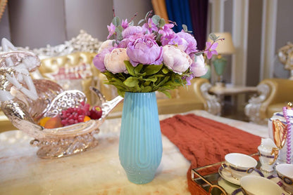 2 Pack Large Artificial Peony Silk Flower Bouquets Arrangement Wedding Centerpieces (New Purple)