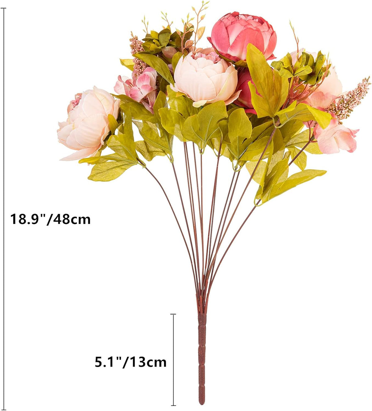 2 Pack Large Artificial Peony Silk Flower Bouquets Arrangement Wedding Centerpieces (New Purple)