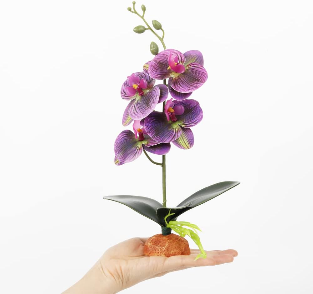 Spotted Fake Orchids, Reptile Terrarium Habitat Décor