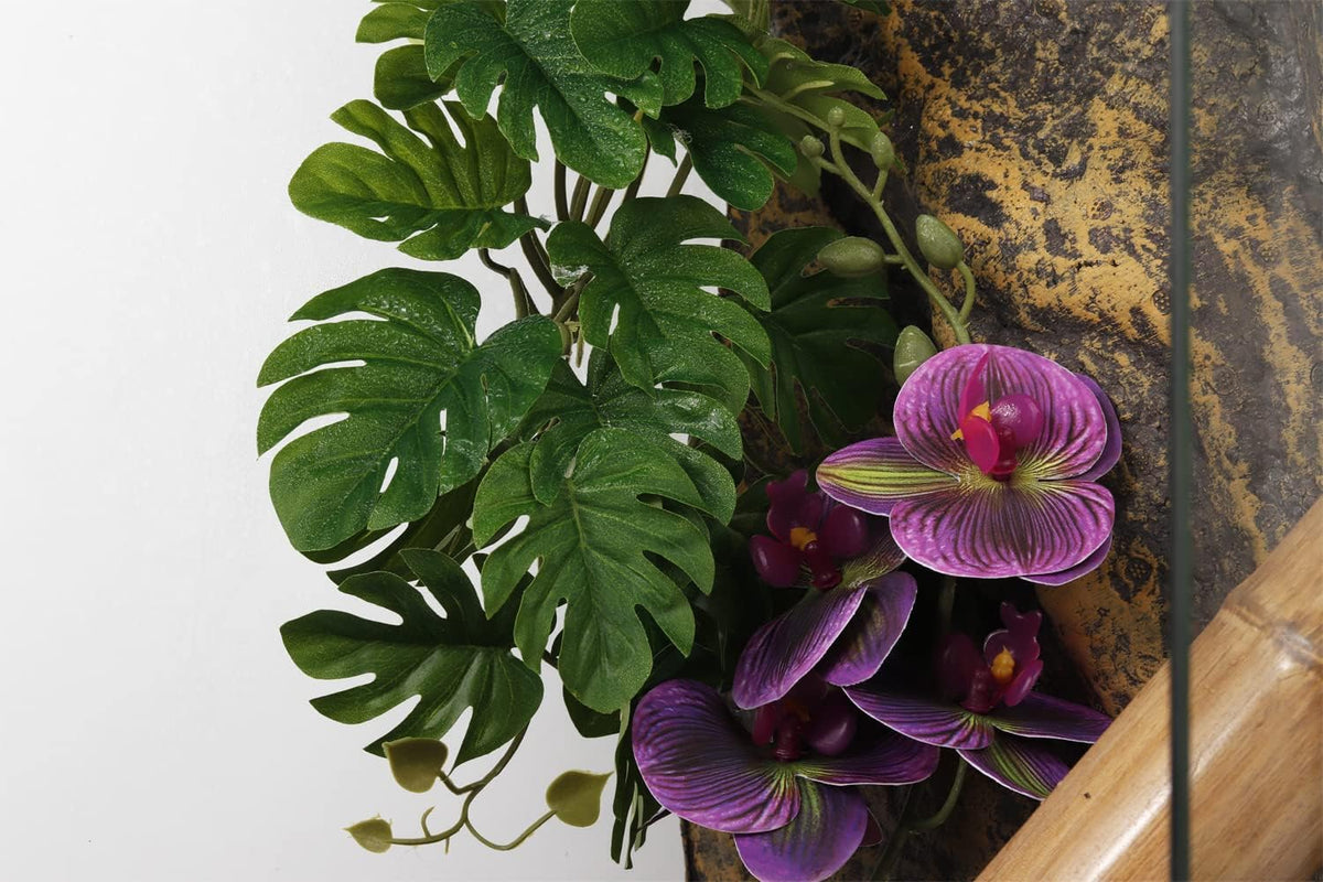 Spotted Fake Orchids, Reptile Terrarium Habitat Décor